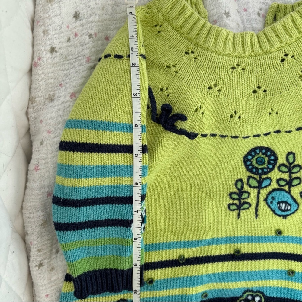 ⭒ 18-24M Gusti Unique Knit Dress Floral Embroidered Long Sleeves with Bird ⭒ - Picture 11 of 11